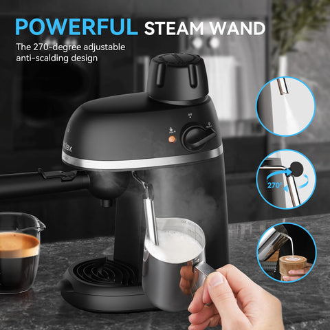XIXUBX coffee-machine steam wand adjustable froths creamy lattes at home.