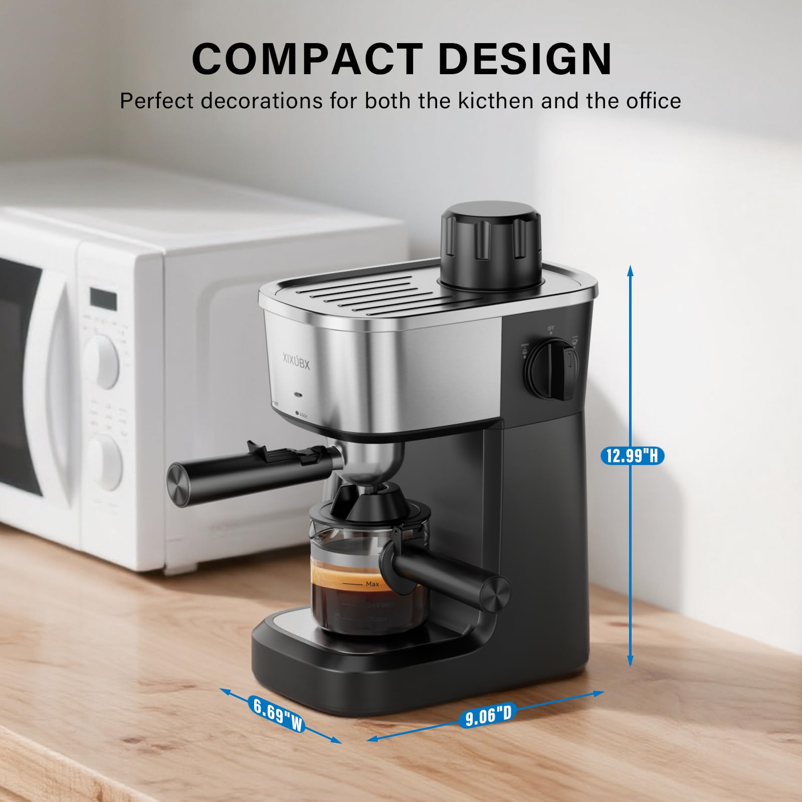 XIXUBX compact footprint fits small kitchens and desks