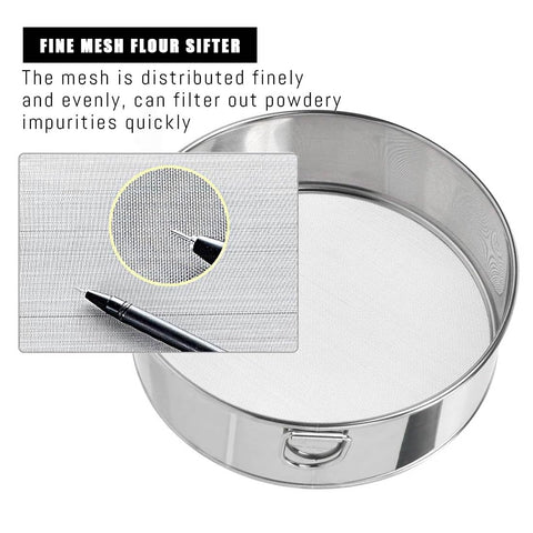 XIZAO round flour sieve measuring 30 cm by 5 cm
