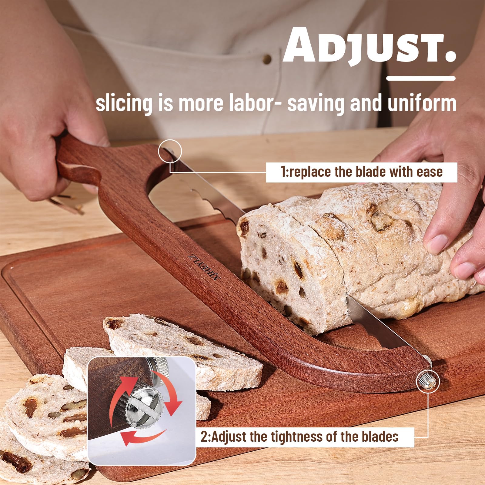 XJHEYLZ adjustable tightness knob enables precise, consistent slices
