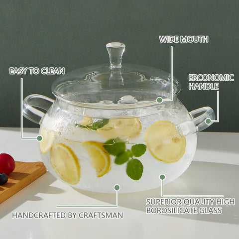 XJLVSV 2450ml capacity ideal for noodles, soups, and family meals.