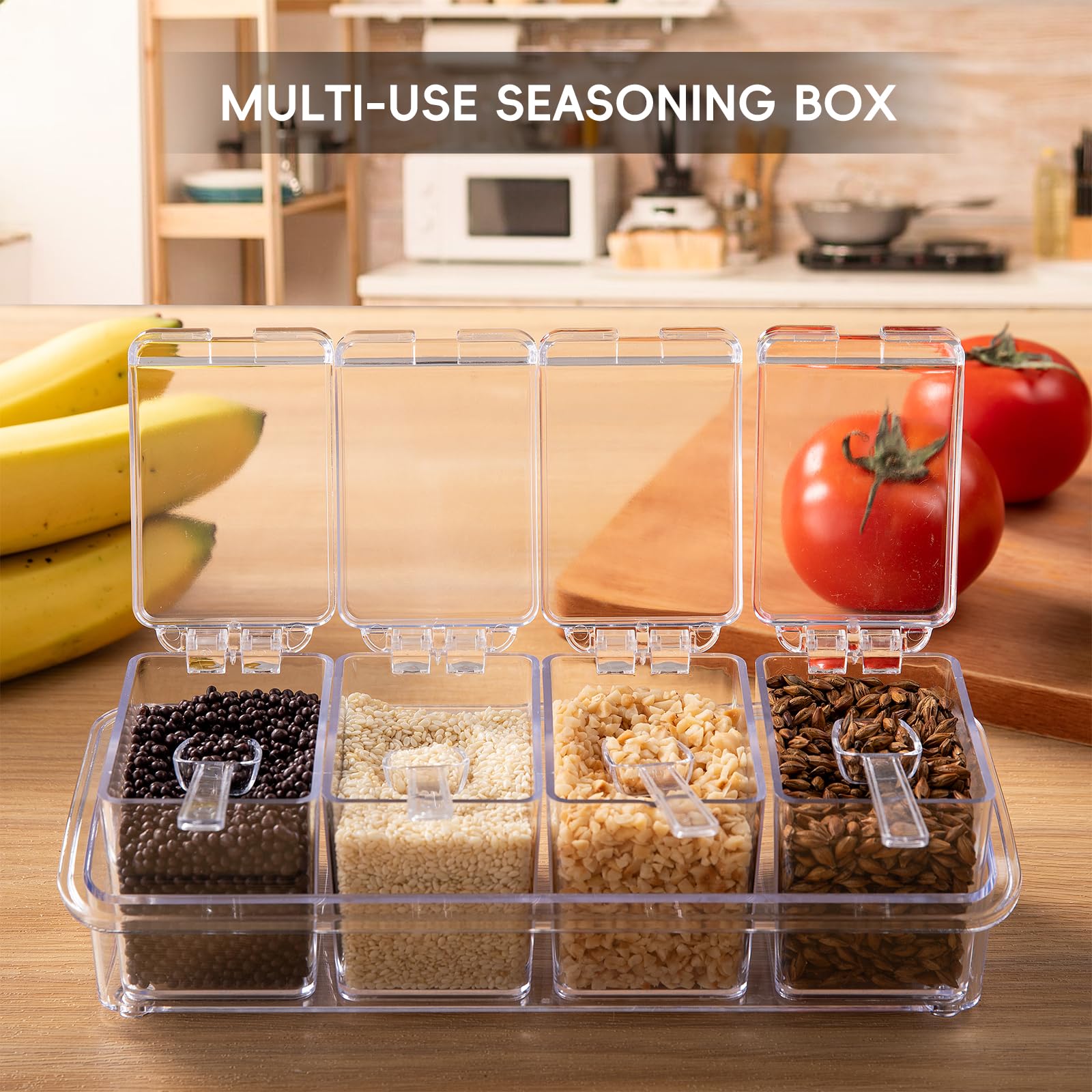 XJMWXHFC crystal-clear PS material close-up for safe spice storage