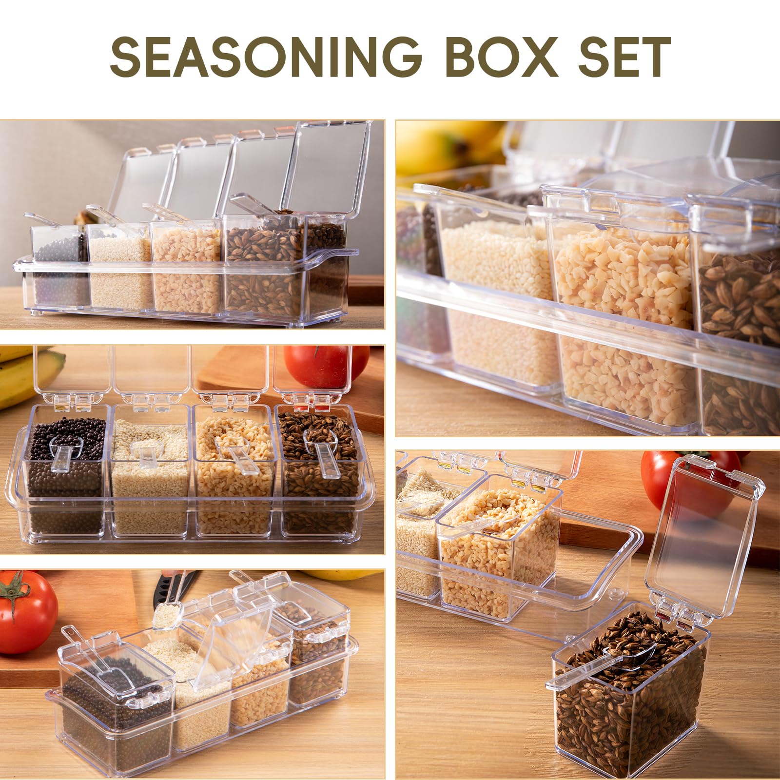XJMWXHFC kitchen-counter organization with elegant spice storage on display