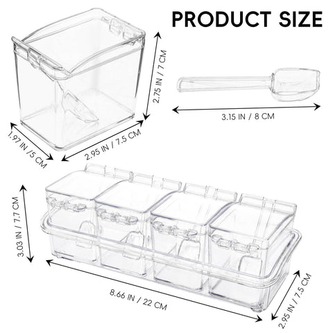 XJMWXHFC spice dispensers on clear tray, easy to identify spices at a glance