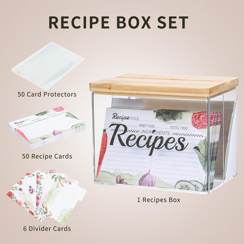 XKDOUS divider cards organizing recipes for easy finding.
