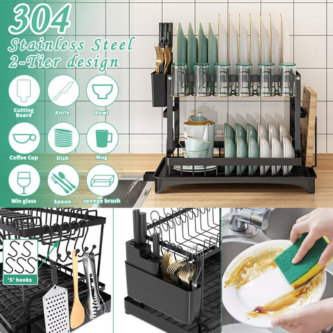 XLMYS knife and dish rack supports various cookware sizes.