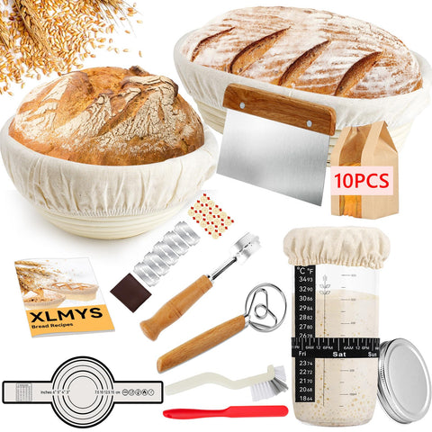 XLMYS oval banneton basket for proofing dough and rustic loaves.