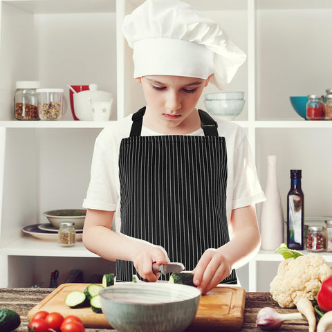 XLSXEXCL stripes kids apron features front pockets for tools