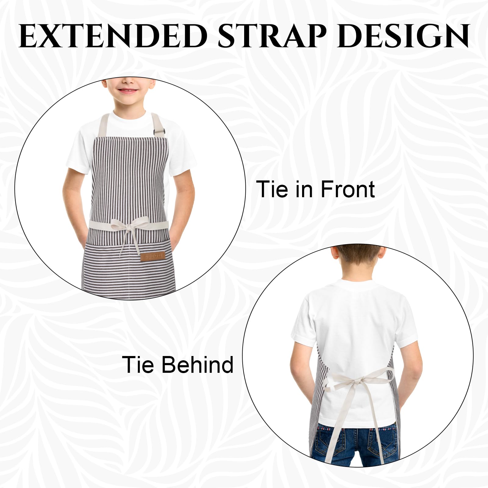 XLSXEXCL stripes apron is machine washable for easy care