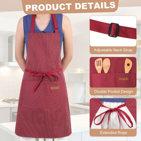 XLSXEXCL striped apron pocket close-up emphasizing two deep pockets for tools