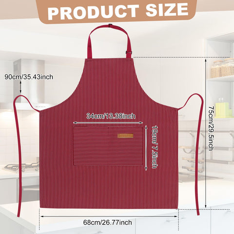 XLSXEXCL striped apron back view showing full coverage and durable ties