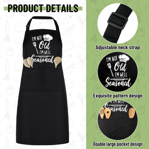 XLSXEXCL apron two pockets for utensils and recipe cards.