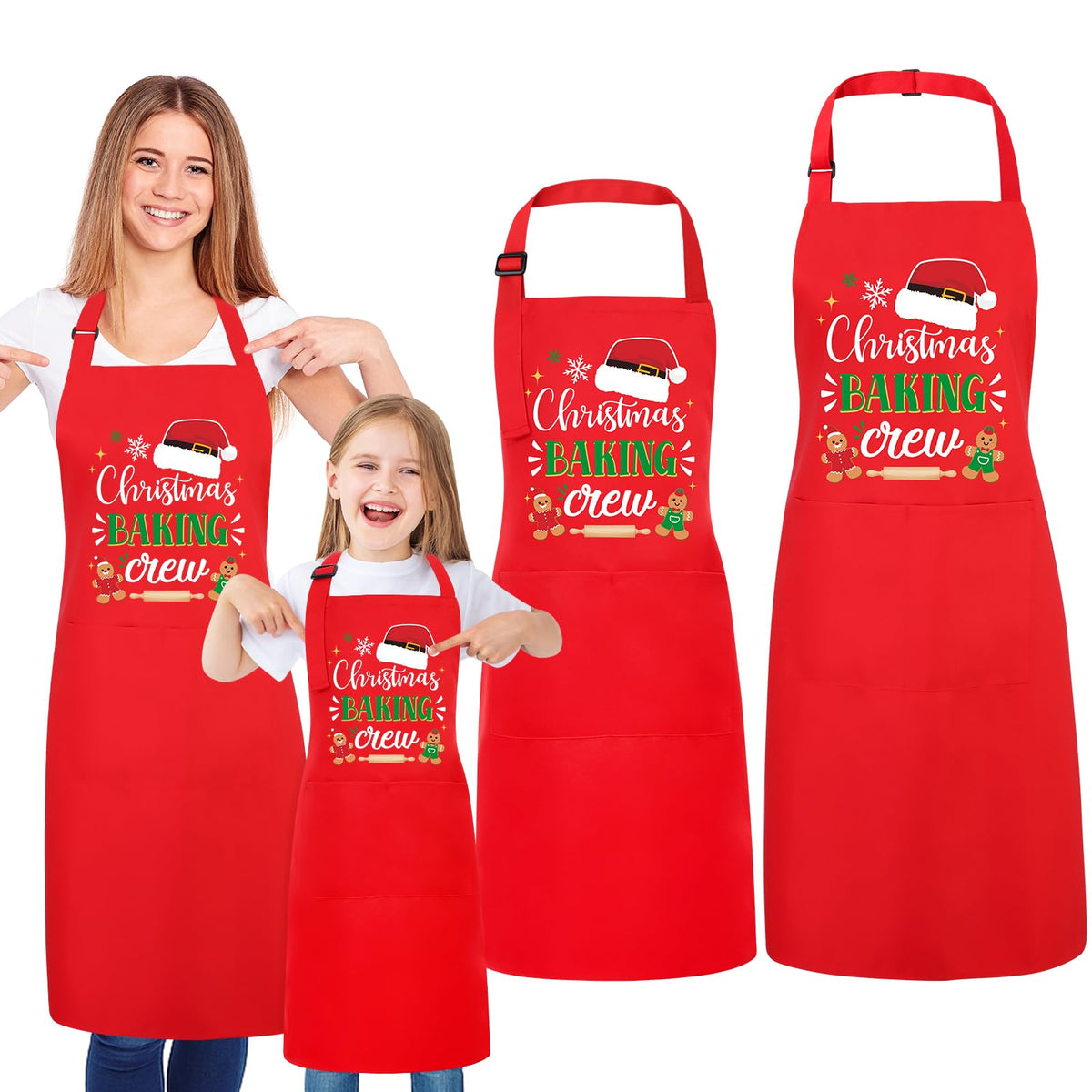 XLSXEXCL Christmas matching aprons for family baking moments.