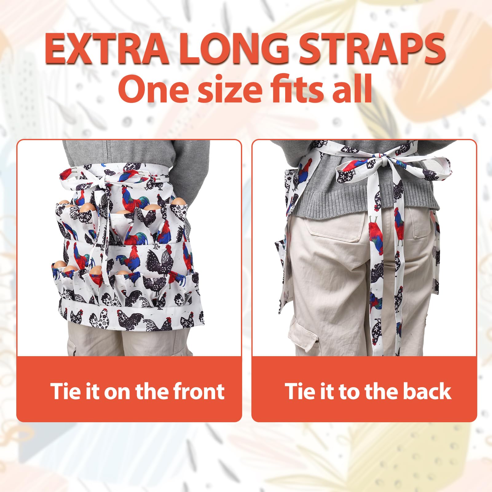 XLSXEXCL apron worn for hands-free farm and kitchen tasks.