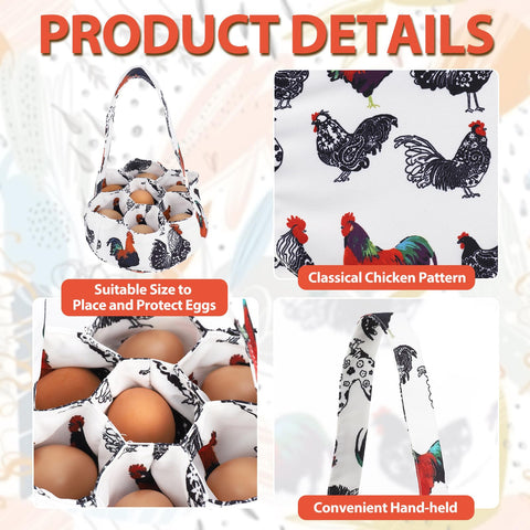XLSXEXCL egg basket deep pockets secure eggs during transport.