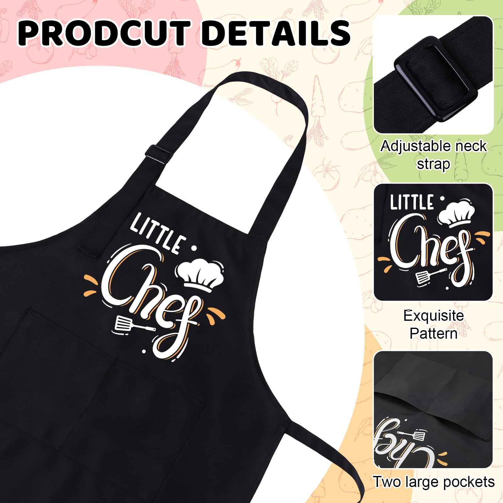 XLSXEXCL Kids apron waterproof fabric keeps outfits clean