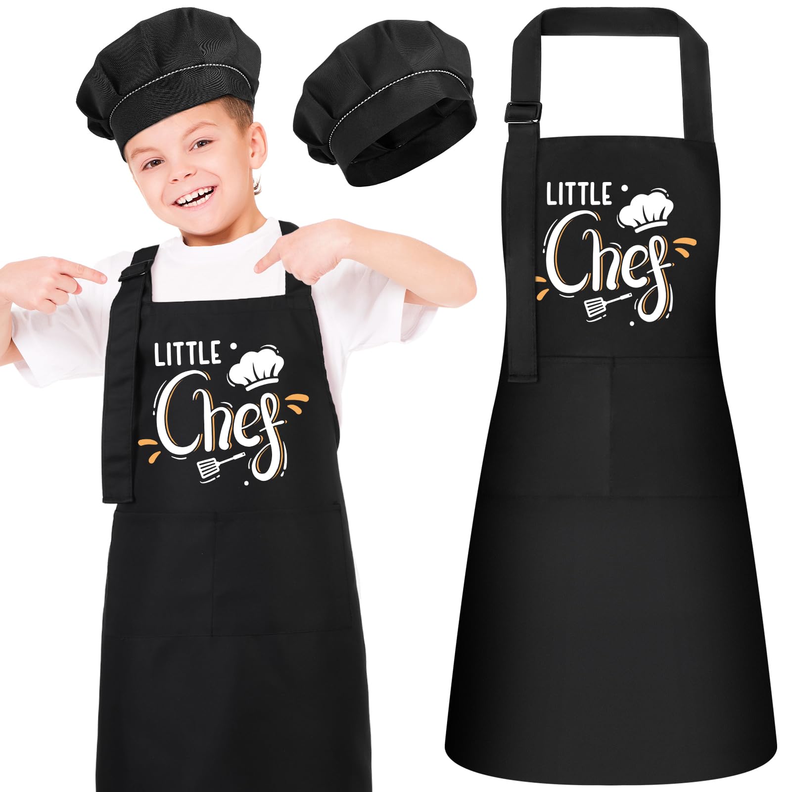 XLSXEXCL Little Chef apron with two pockets for easy storage
