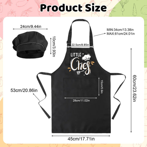 XLSXEXCL Little Chef hat with adjustable strap for growing kids