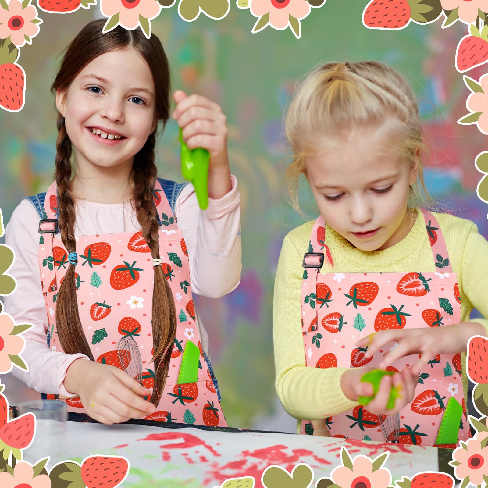 XLSXEXCL kid-friendly pink strawberry print; appealing design for boys and girls.