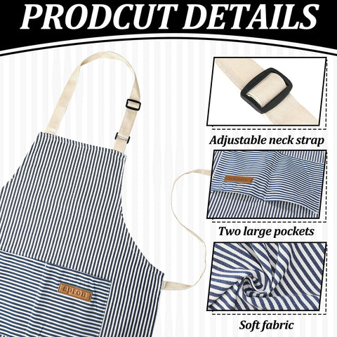 XLSXEXCL striped kids apron with adjustable waist ties for a secure fit.