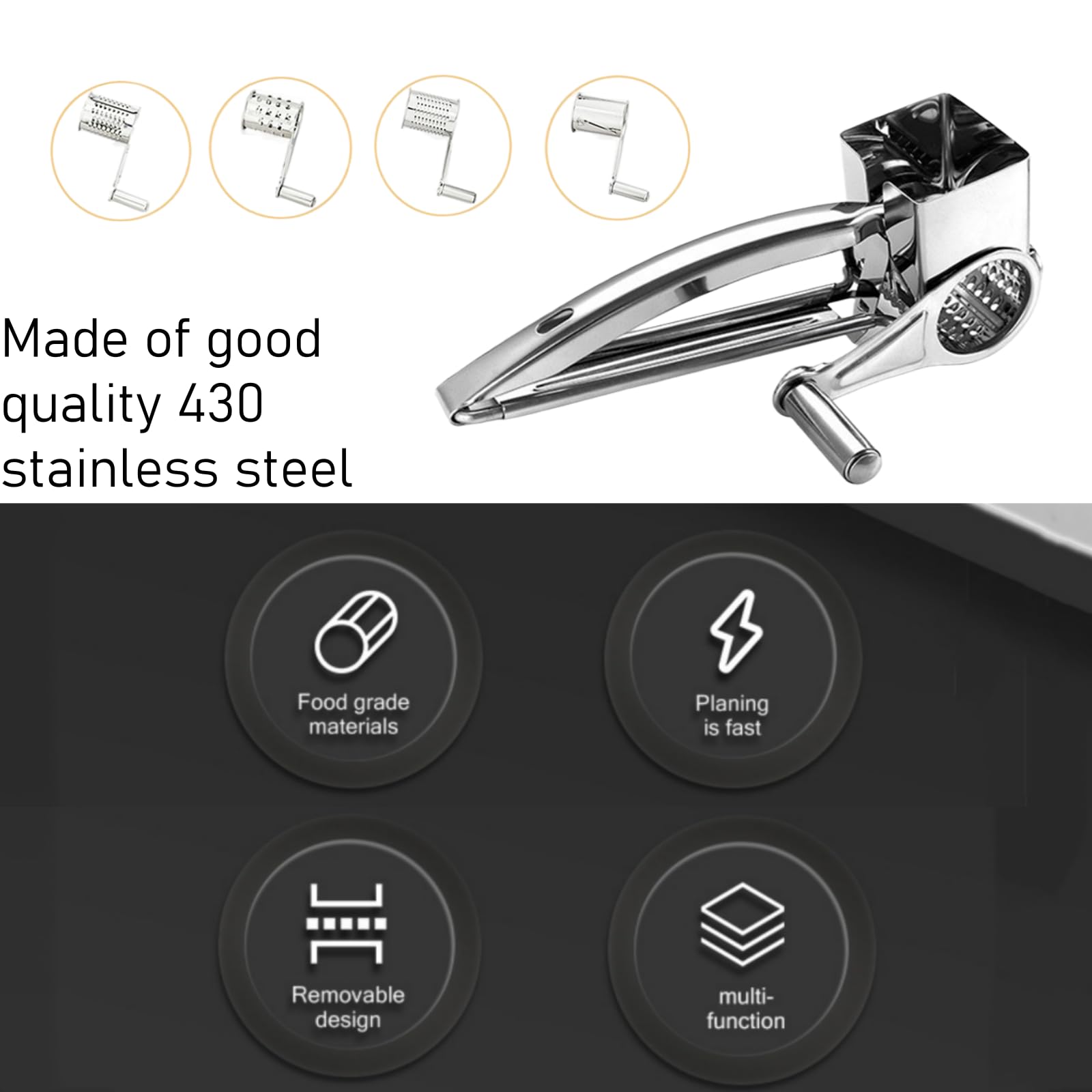 Xmipbs hand crank shredder nuts and chocolate use case with grater