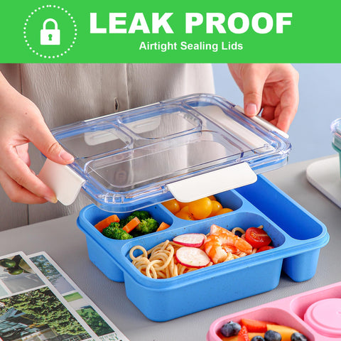 XMMEYU blue bento box lid closed for compact storage