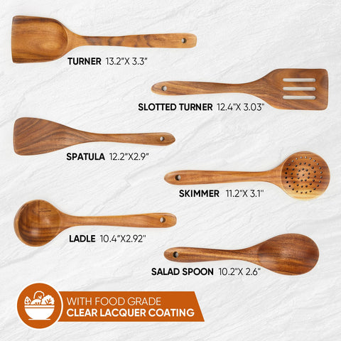 XMYYX EZuncle ladle wooden, ergonomic handle for comfortable cooking.
