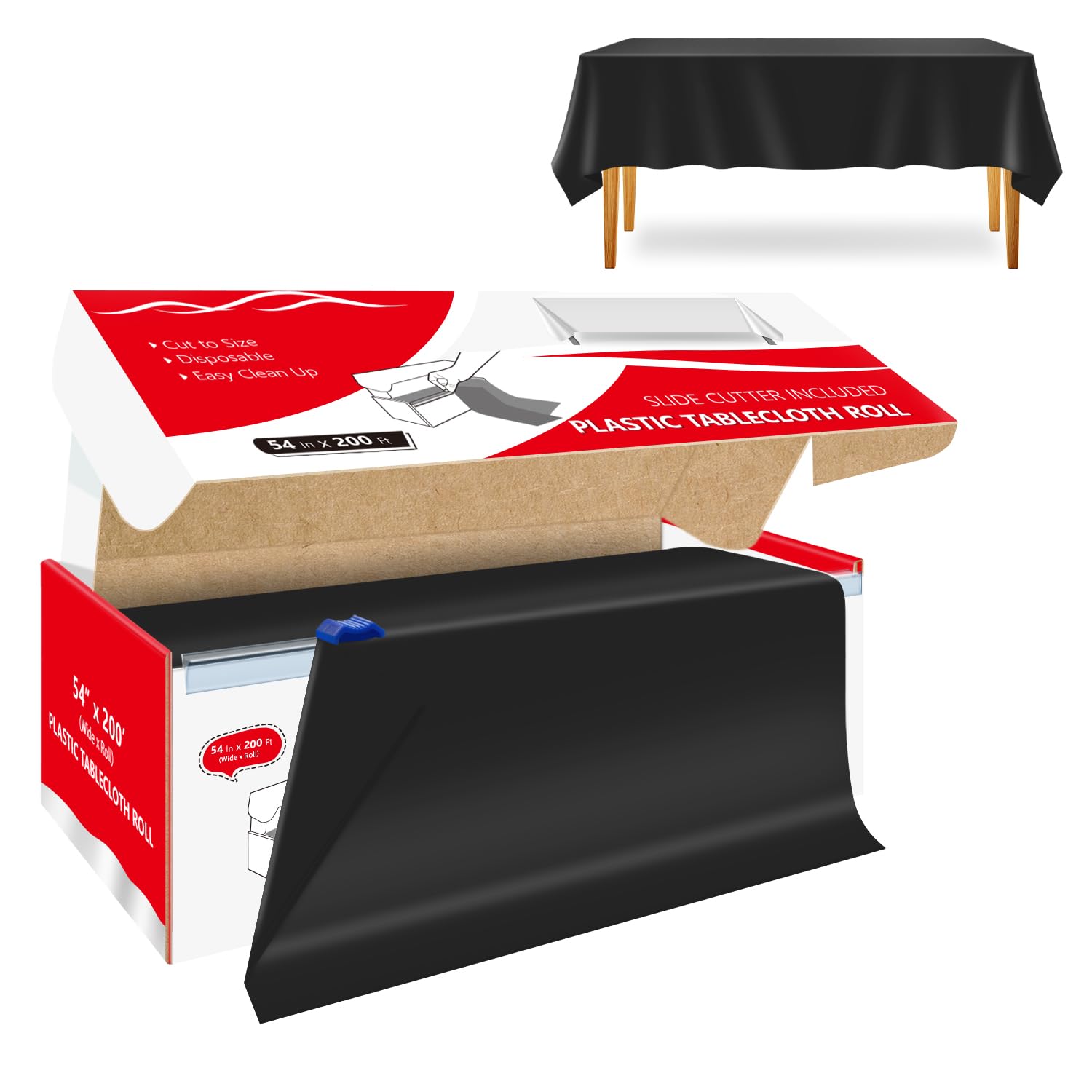 Xnluothsk tablecloth roll with built-in cutter for precise sizing.