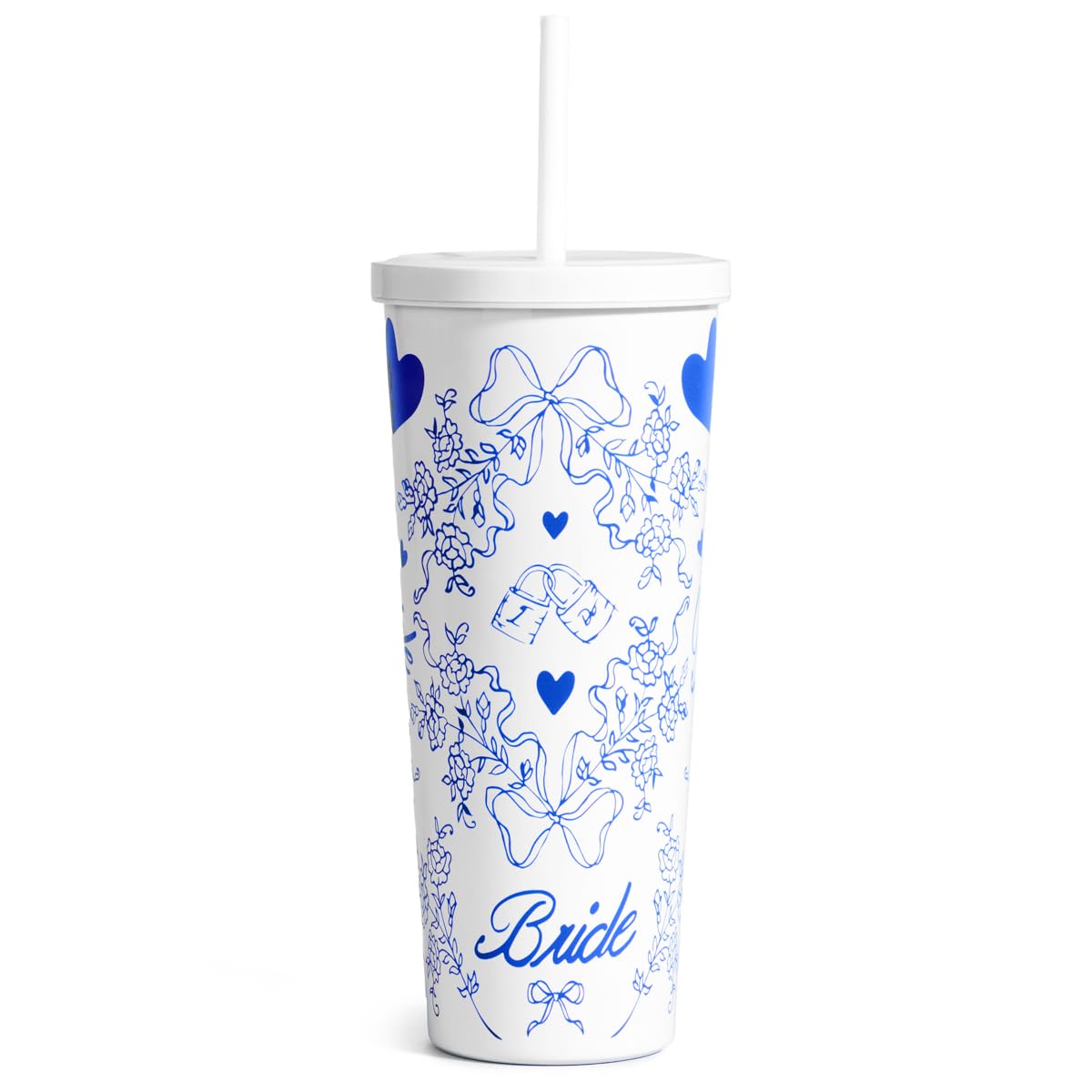xo, Fetti bride tumbler front view for wedding day hydration