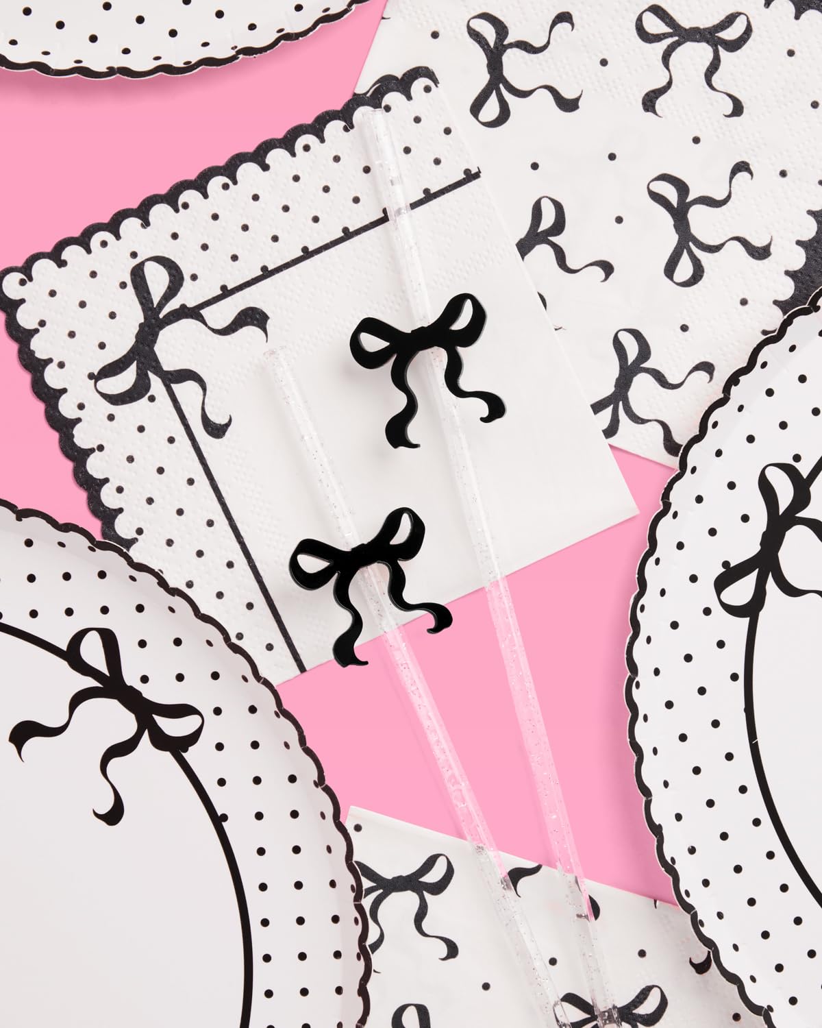 xo, Fetti clear glitter straw with removable bow topper for versatile celebrations