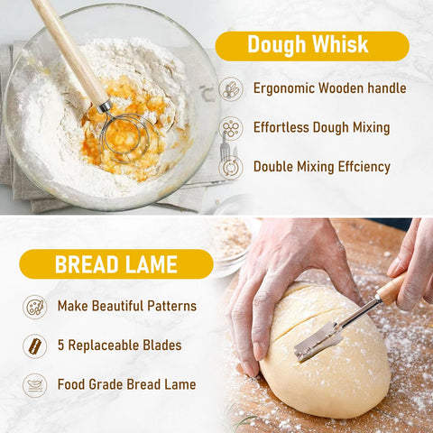 XOHUYD banneton bread lame 5 blades for precise scoring