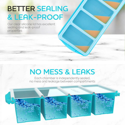 Xomoo BPA-free platinum silicone tray emphasizes reusable, eco-friendly design.
