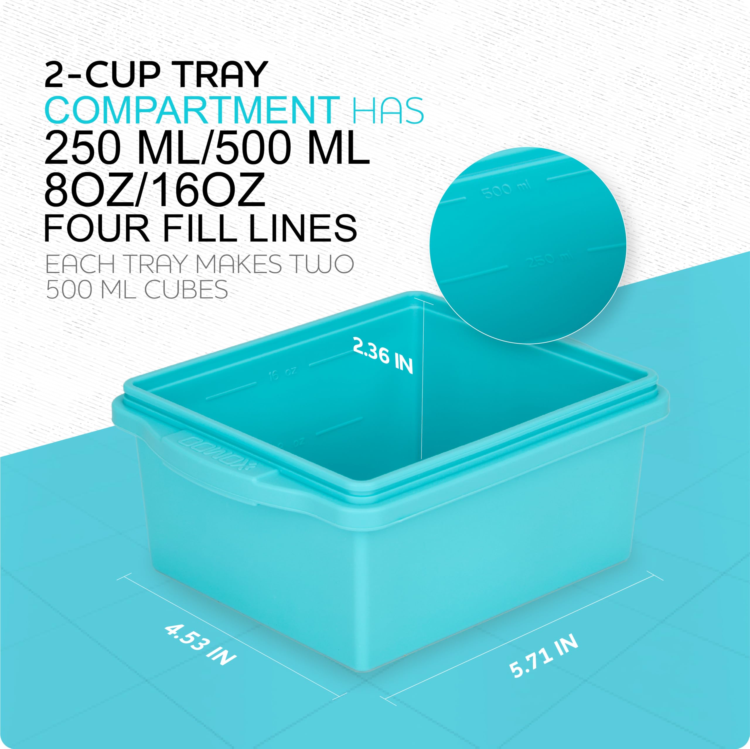 Xomoo easy-release silicone tray releasing frozen contents without sticking