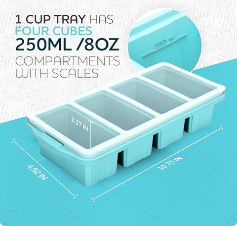 Xomoo reinforced alloy-frame freezer tray resists bending when full.