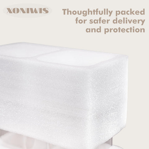 Xoniwis 3-pack square jars ideal for bulk dry goods.