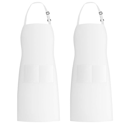 Xornis 2-pack cotton bib apron front view with pockets for easy cooking.