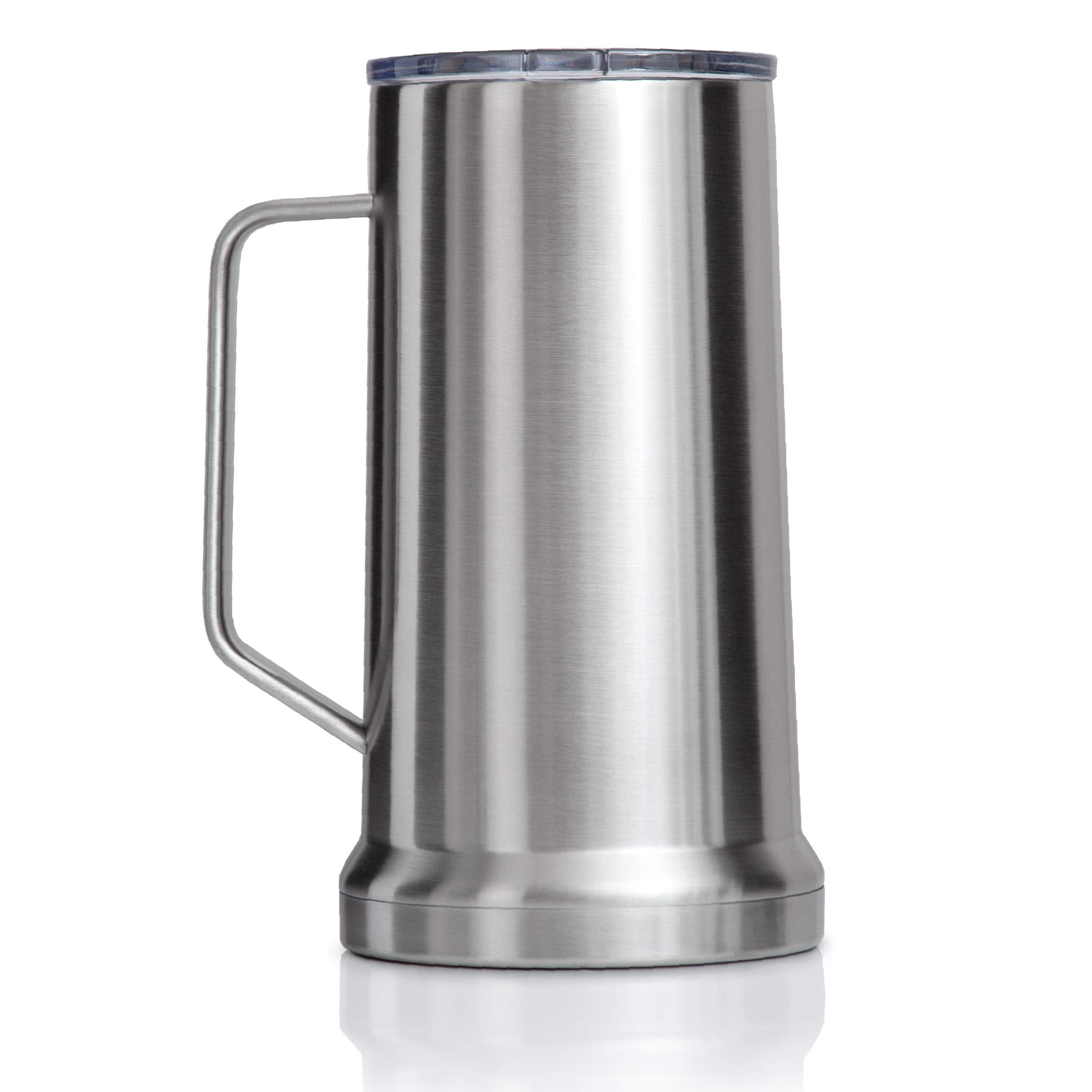 XPAC stainless steel vacuum insulated stein preserves heat or chill during adventures.