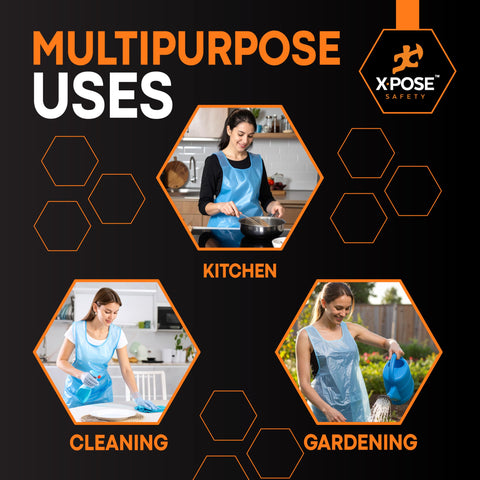 Xpose Safety classroom-ready blue apron helps teachers stay clean during activities