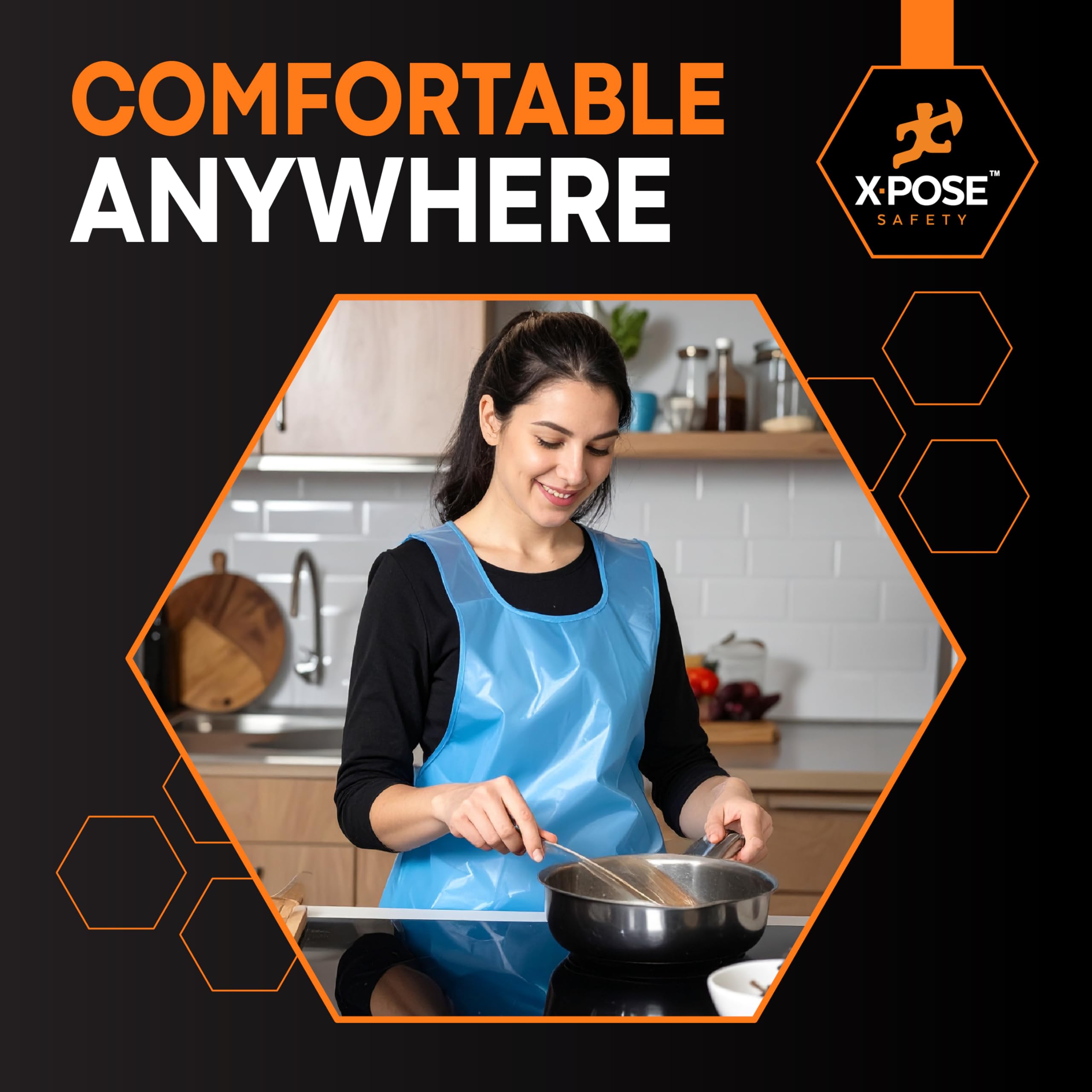 Xpose Safety blue apron suitable for painting and messy crafts with waterproof protection