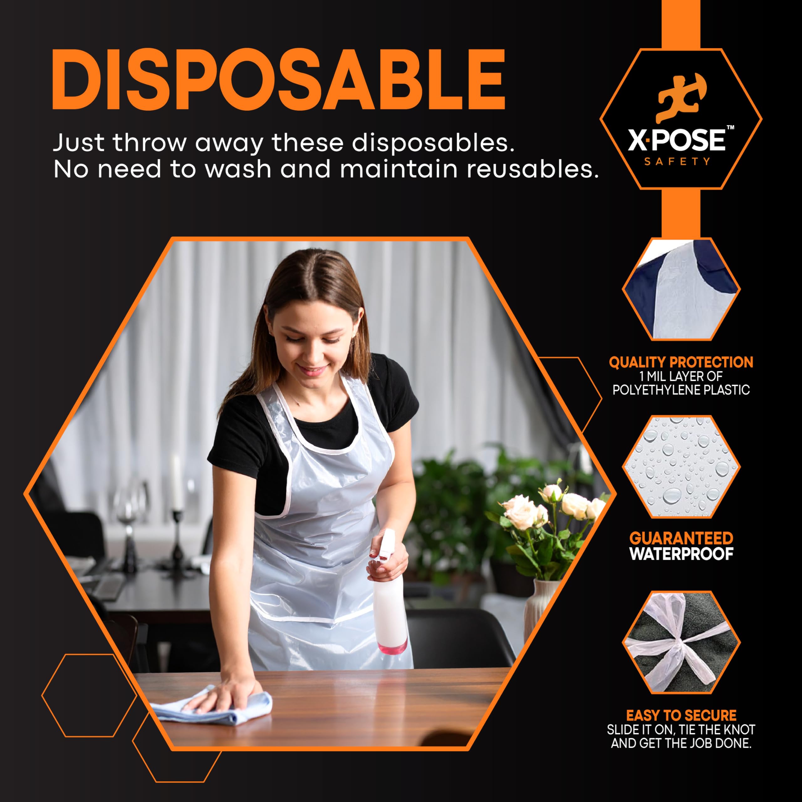 Xpose Safety kitchen apron provides lightweight protection for indoor cooking and prep.