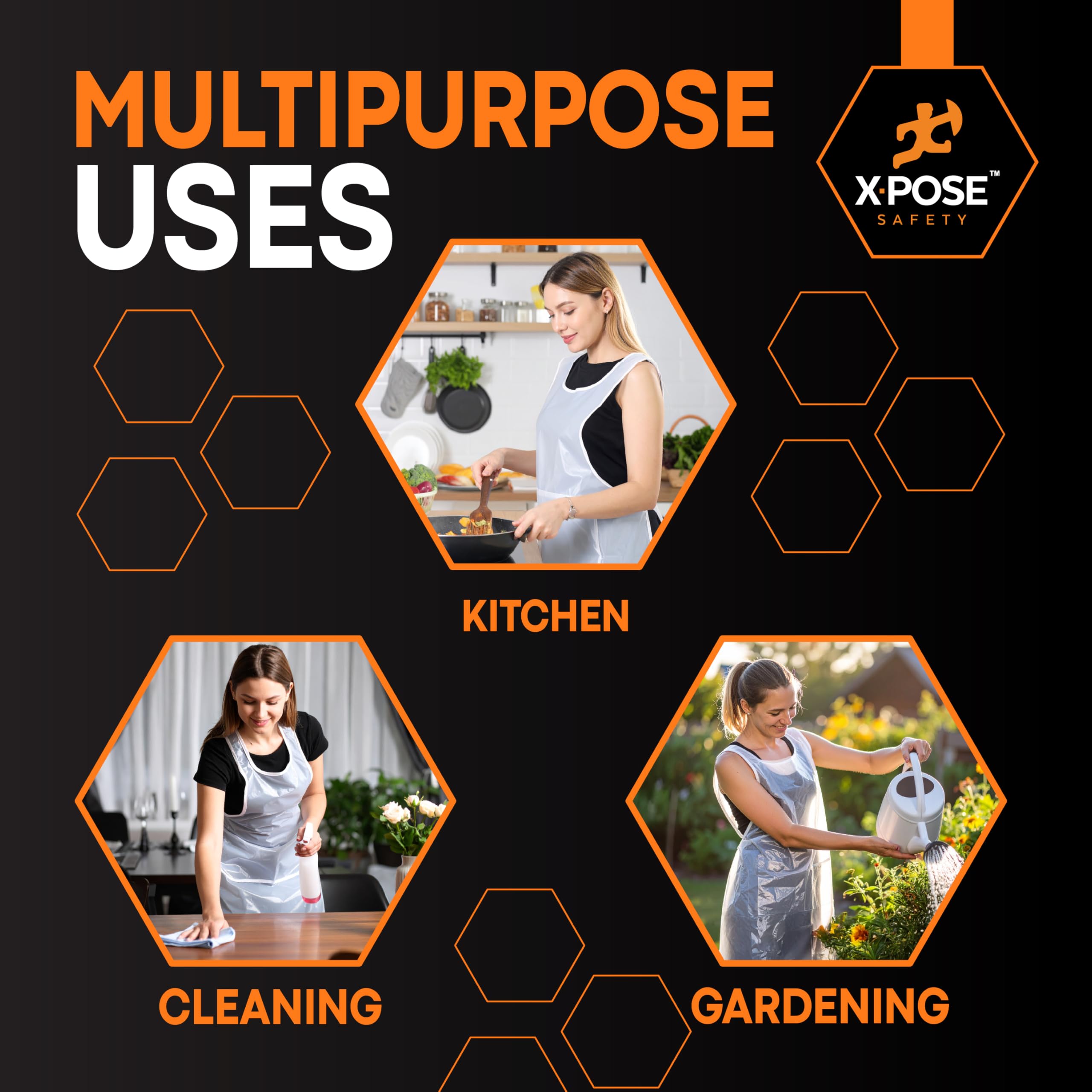 Xpose Safety lightweight disposable apron stays comfortable while keeping outfits clean.
