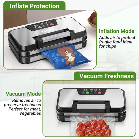 XQDCZR removable drip tray keeps countertops clean during sealing
