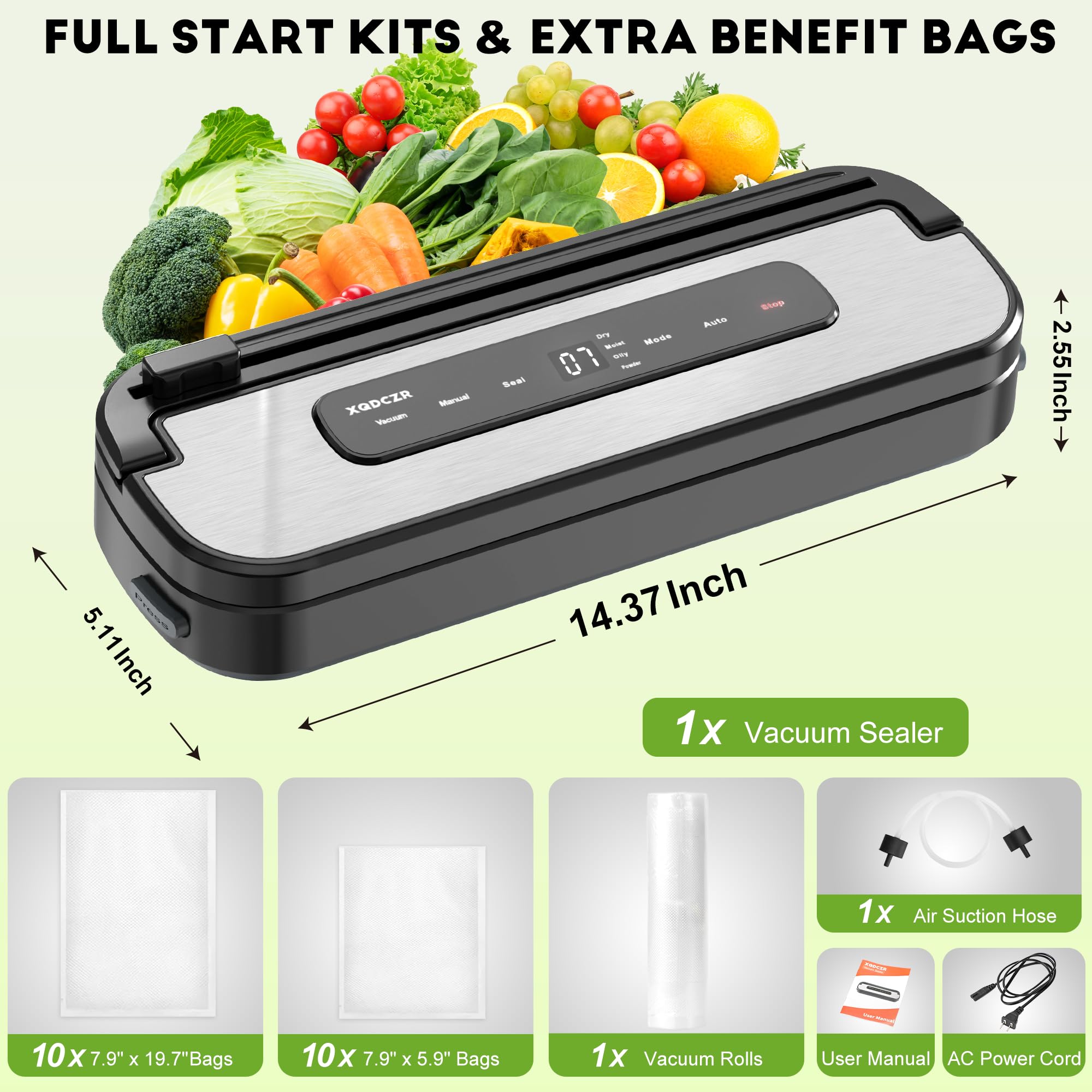 XQDCZR built-in cutter shows easy bag creation for custom sizes