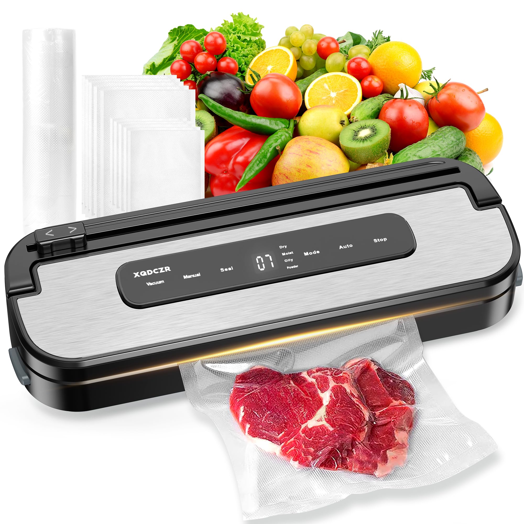 XQDCZR vacuum sealer front panel enables quick control for precise sealing