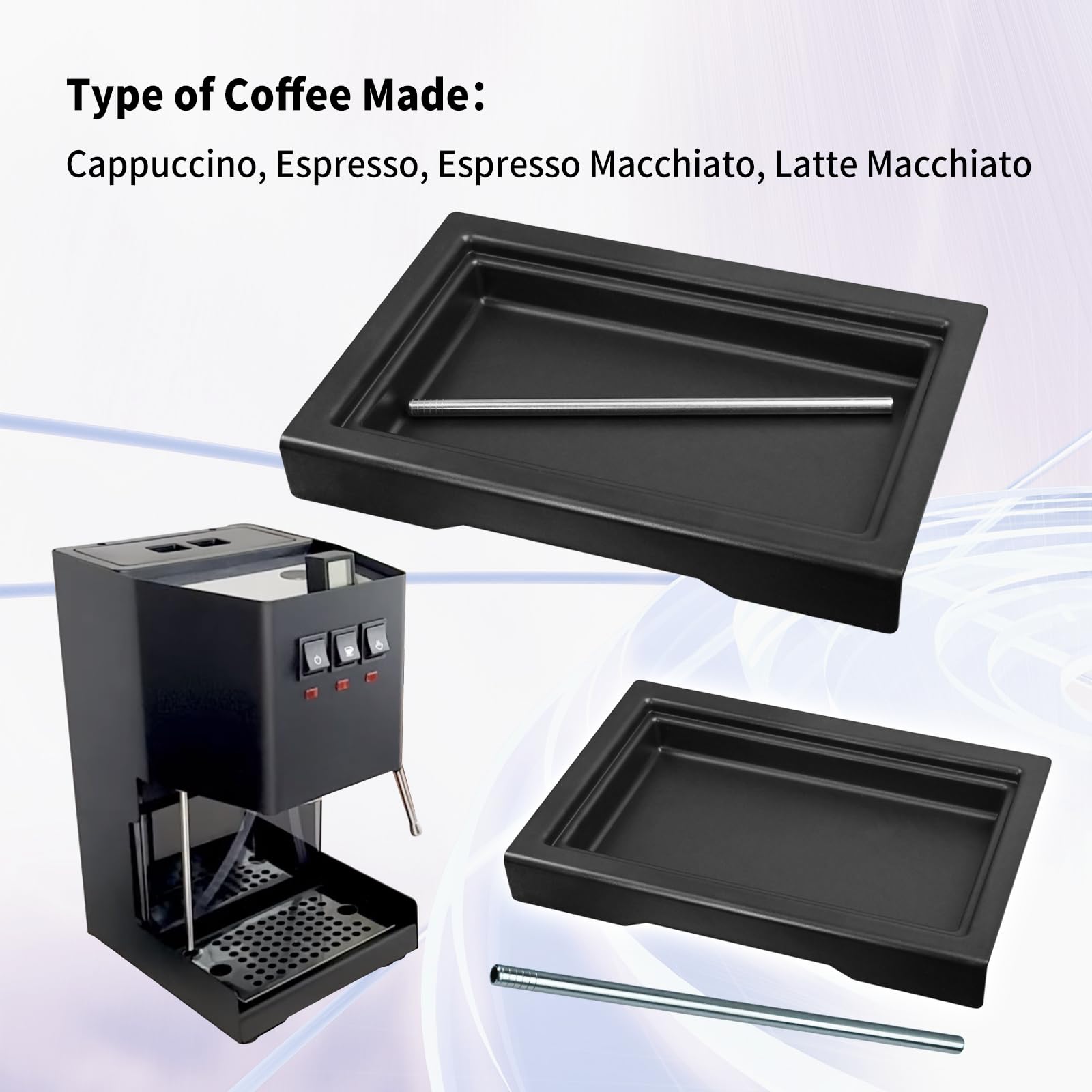 XQK black ABS drip tray fits the Gaggia Classic Pro securely.