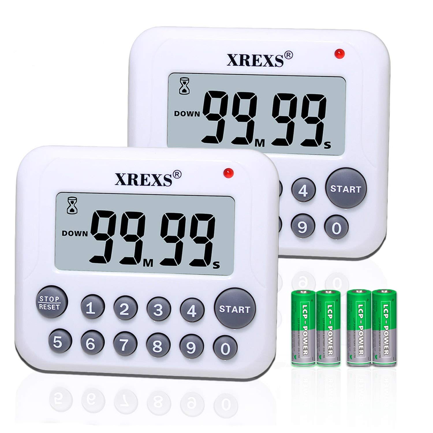 XREXS PS-367 digital timer with magnet back for fridge placement and hands-free timing