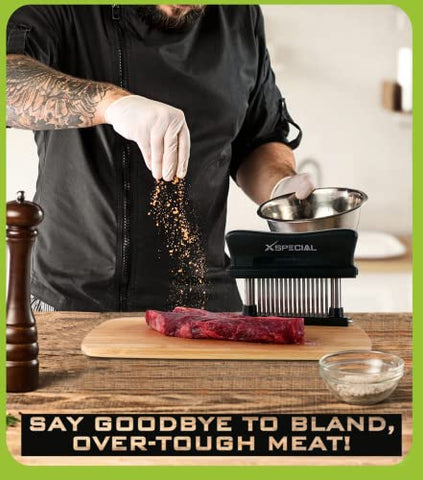 XSpecial ergonomic grip handle provides secure hold during tenderizing tasks.