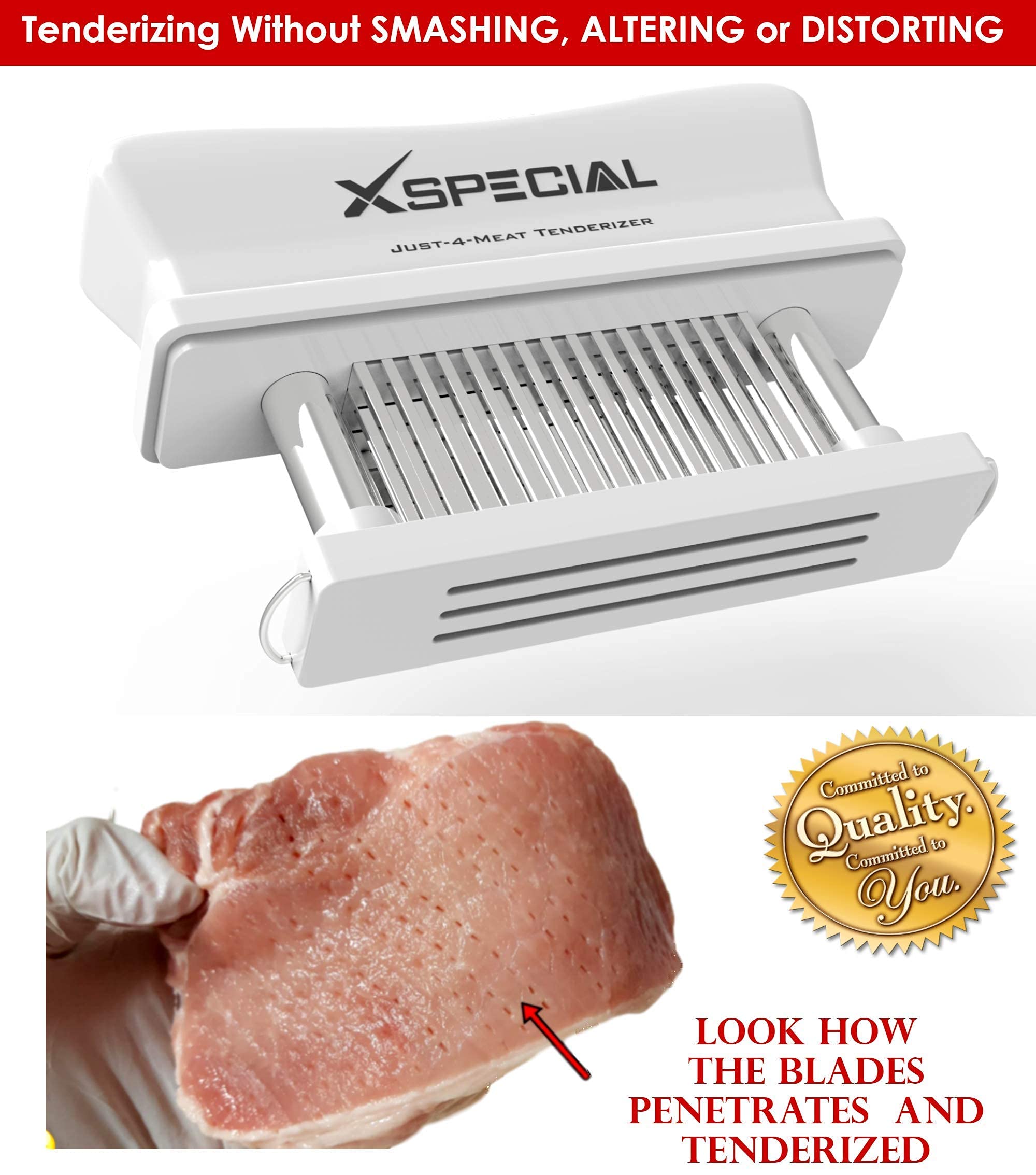 XSpecial stainless steel blades close-up, rust-resistant for long-lasting use