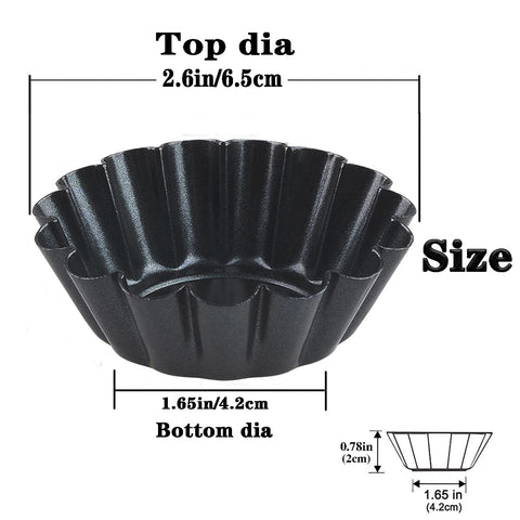 Xstronq mini tart pans 2.6 inch in carbon steel offer durable heat conduction.