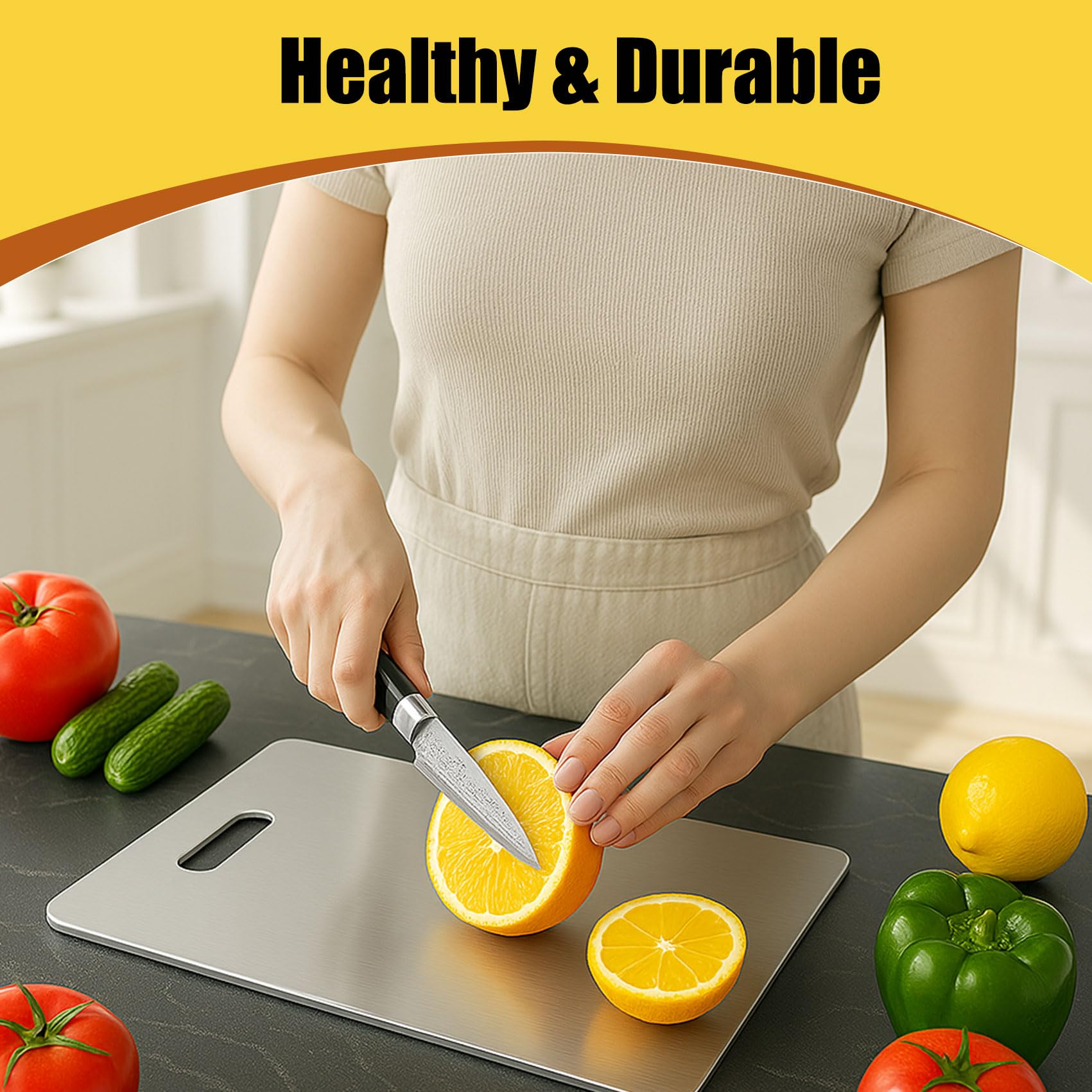 XTBSE Titanium Cutting Board medium size for versatile meal prep.